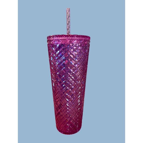 Starbucks Jeweled Pink Taffy Iridescent Tumbler 2021 Venti 24 oz Cold Cup - Picture 3 of 9